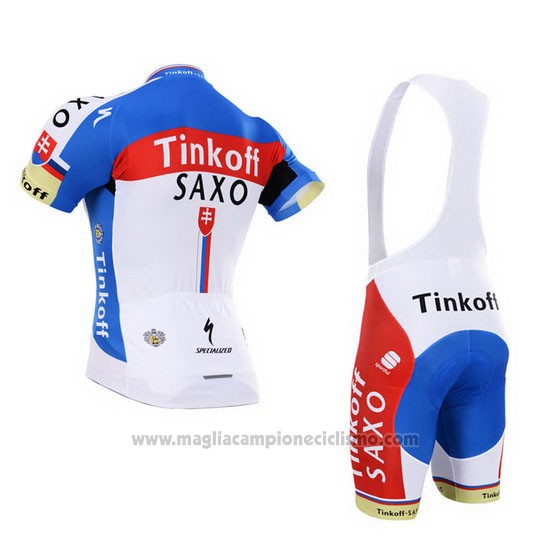 2015 Abbigliamento Ciclismo Tinkoff Saxo Bank Campione Slovacchia Manica Corta e Salopette